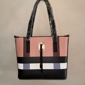 Stylish Pink and Black Women's Tote Bag #madeinitaly